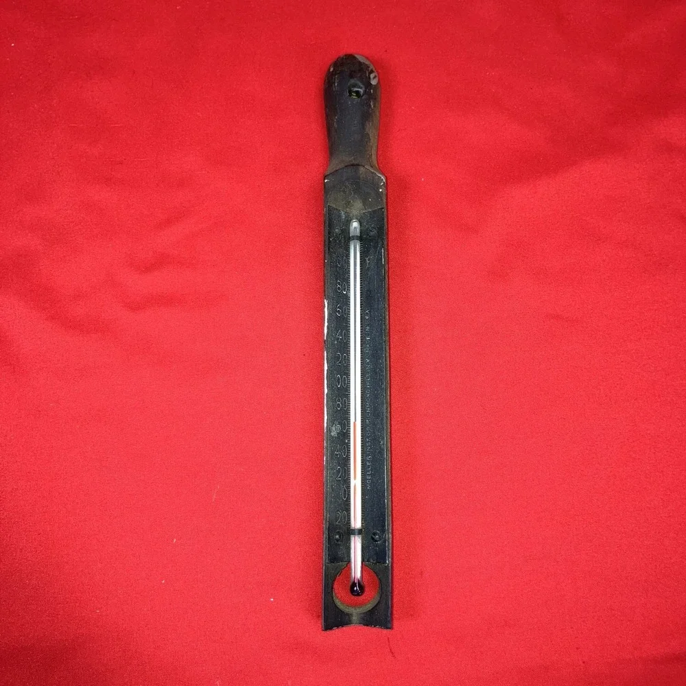 Vintage Candy Thermometer Moeller Inst. Co. / Richmond Hill, NY /Metal Wood Flaw